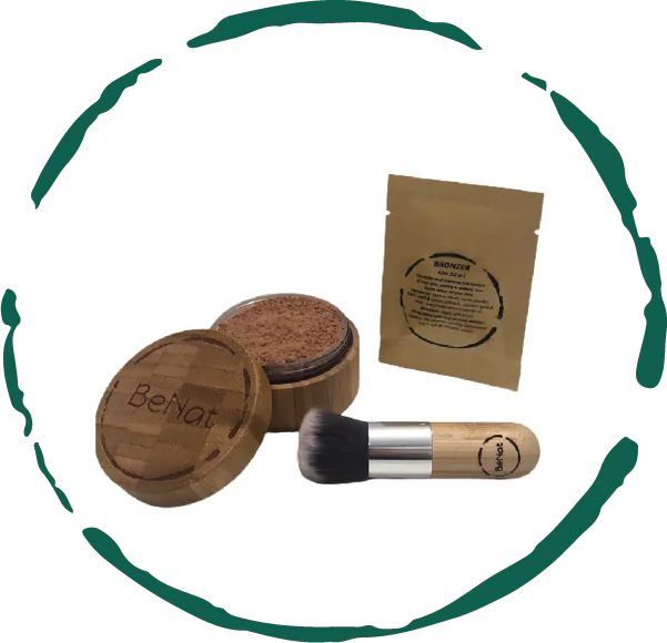 ☀️ Bronzer Loose Powder Set - Natural Bamboo Case with Kabuki Brush & Refill