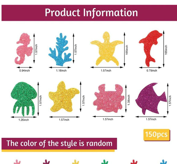 🐠: DIY Ocean Animal Glitter Foam Stickers for Kids