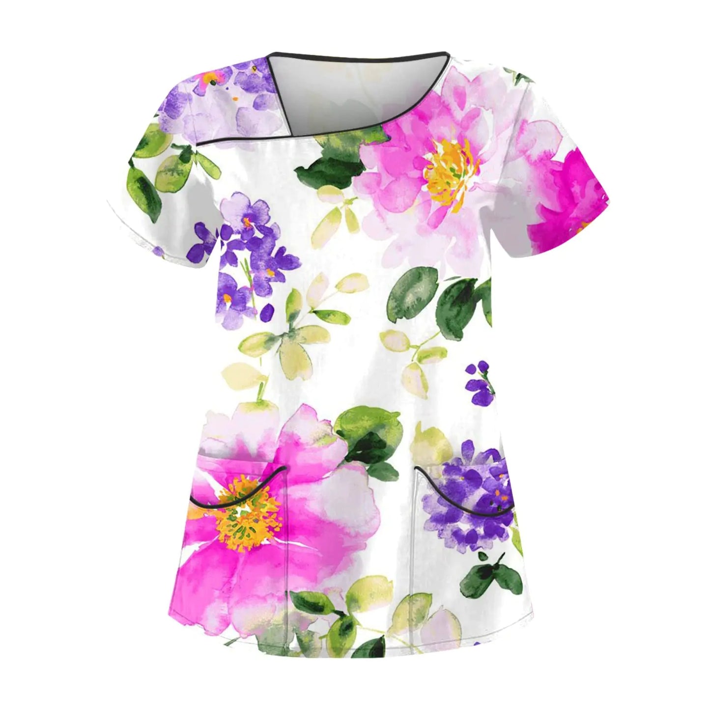 🩺 Purple Scrub Top L - Versatile Women's Medical Athletic Wear