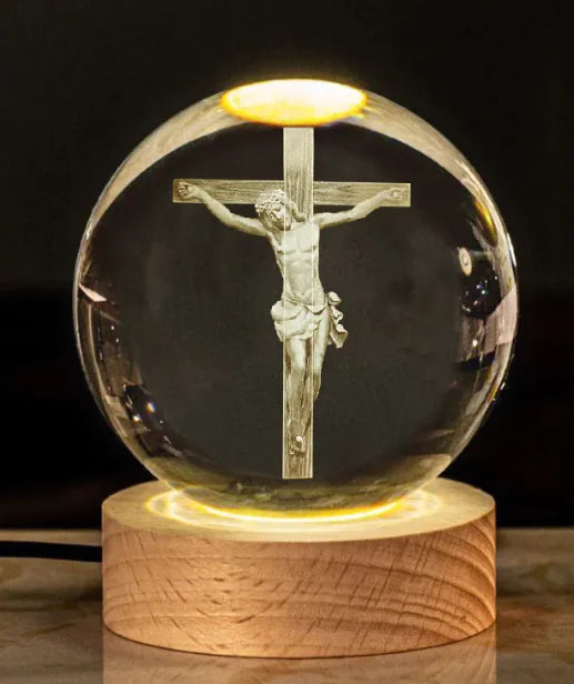 ⛪: Crystal Church Desk Ornament - Glowing Cross Spiritual Decor