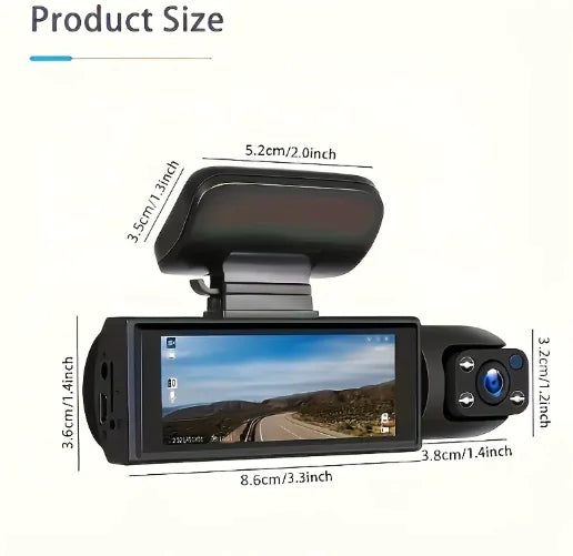 📹: 360° Dual Lens Car Dash Cam - HD 1080P Complete Coverage Recording System