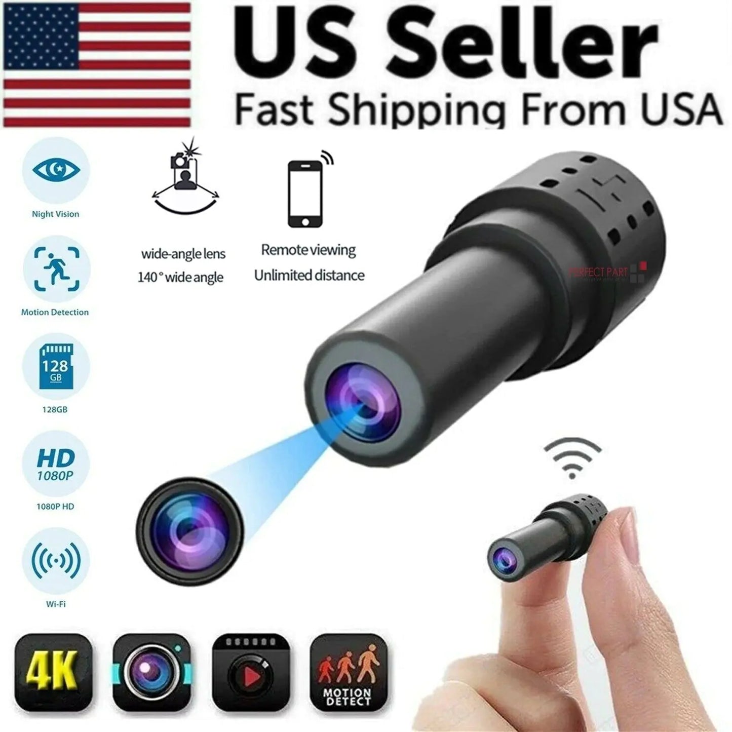 πΉ WiFi Wireless Spy 4K Mini Camera - Pinhole DIY Hidden HD Screw IP DVR Nanny Cam