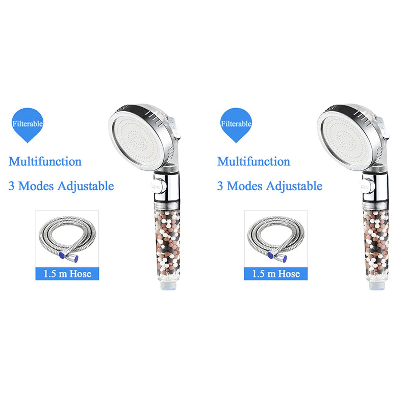 🚿 High-Pressure Negative Ion Shower Head - Wellness Water Technology