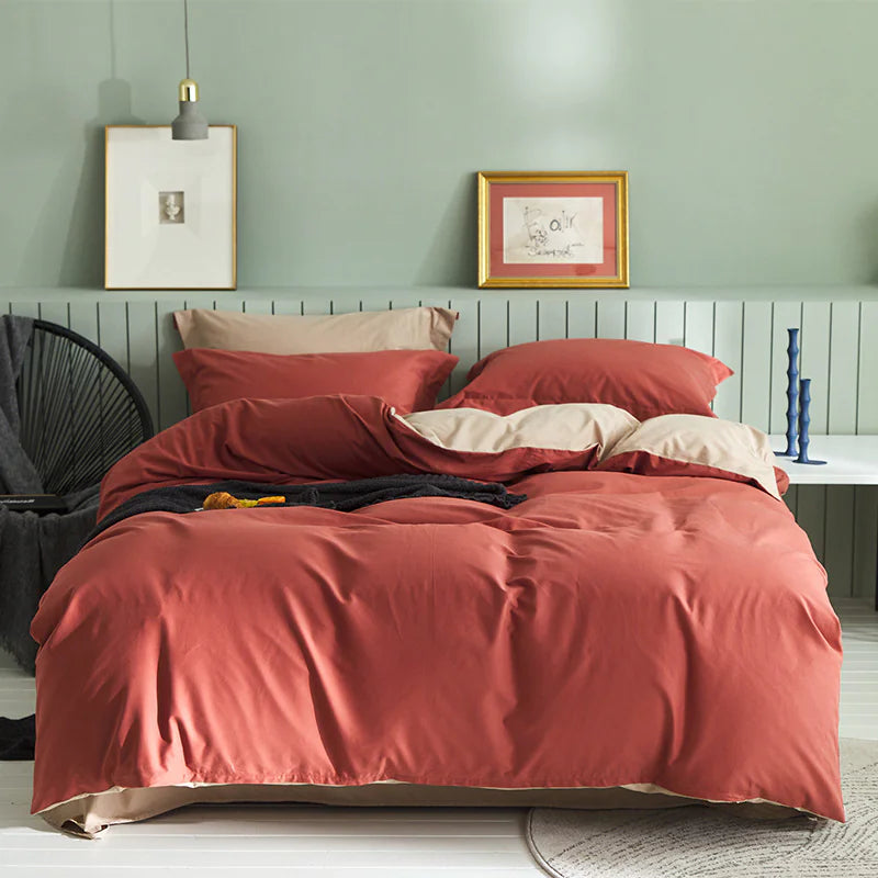 🛏️: Brushed Cotton 4-Piece Fleece Set - Premium Soft Bedding Collection