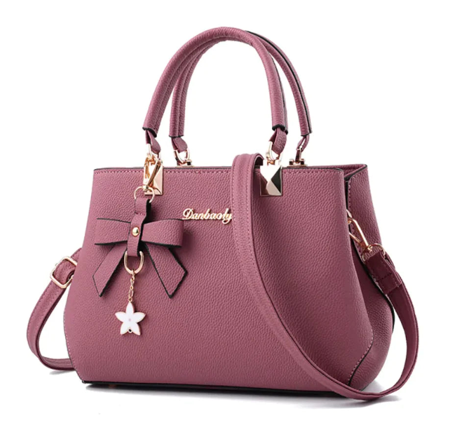 👜: Litchi Pattern One-Shoulder Handbag