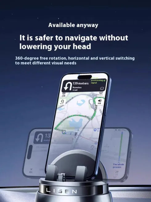 📱 Rotatable Mobile Phone Holder - 360° Car Dashboard Mount with Non-Slip Design