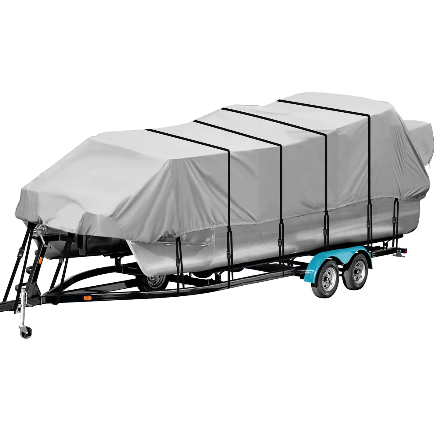 β΅ Pontoon Boat Cover 17-20ft - 1200D Heavy Duty Canvas with Motor Cover