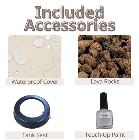 🔥: Outdoor Propane Fire Pit Table, Square Stone 35-inch Planter Base, 50,000 BTU Stainless Steel Burner