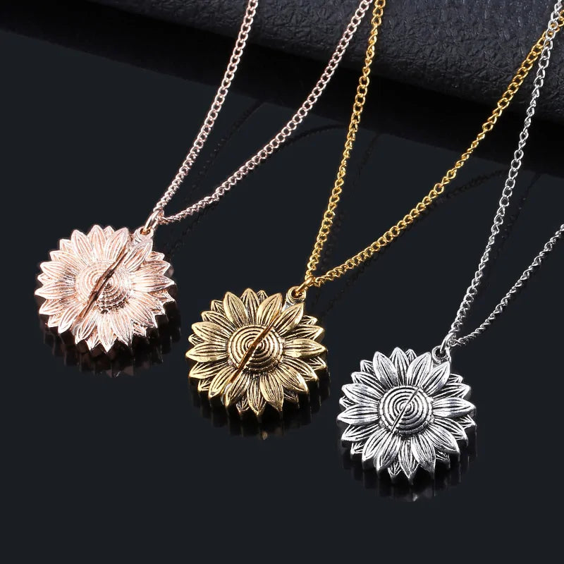 🌻: Sunflower Necklace with Hidden Message