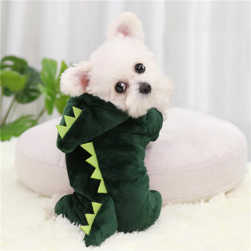 🦕: Themed Dog Clothes for Pets - Coral Fleece Dinosaur Costume