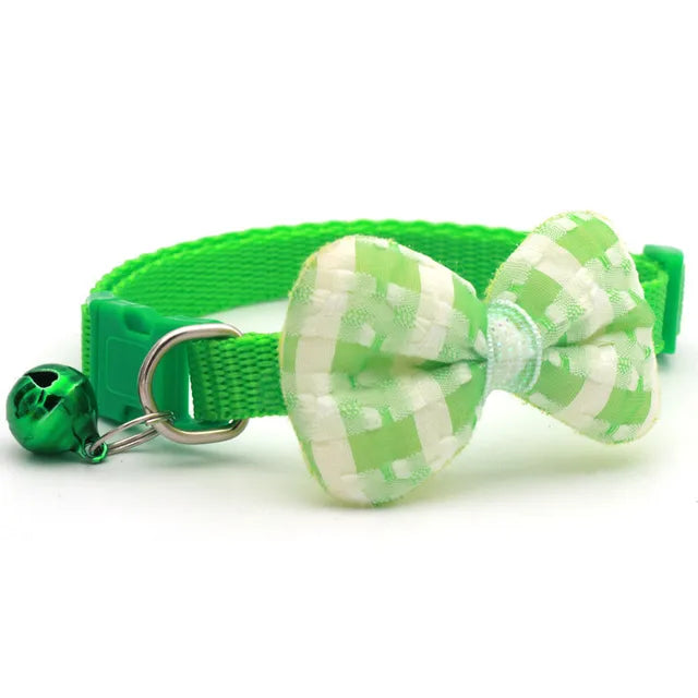 🎀: Plaid Print Pet Bow Tie Collar - Dapper Style Accessory