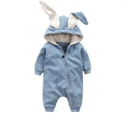 🐰: Rabbit Ear Hooded Baby Rompers - Adorable Cozy Comfort