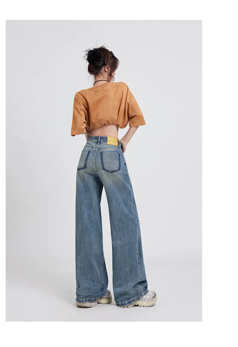 👖: Wide Leg Jeans Women's High Waist Baggy Straight Trousers - Relaxed Vintage Style
