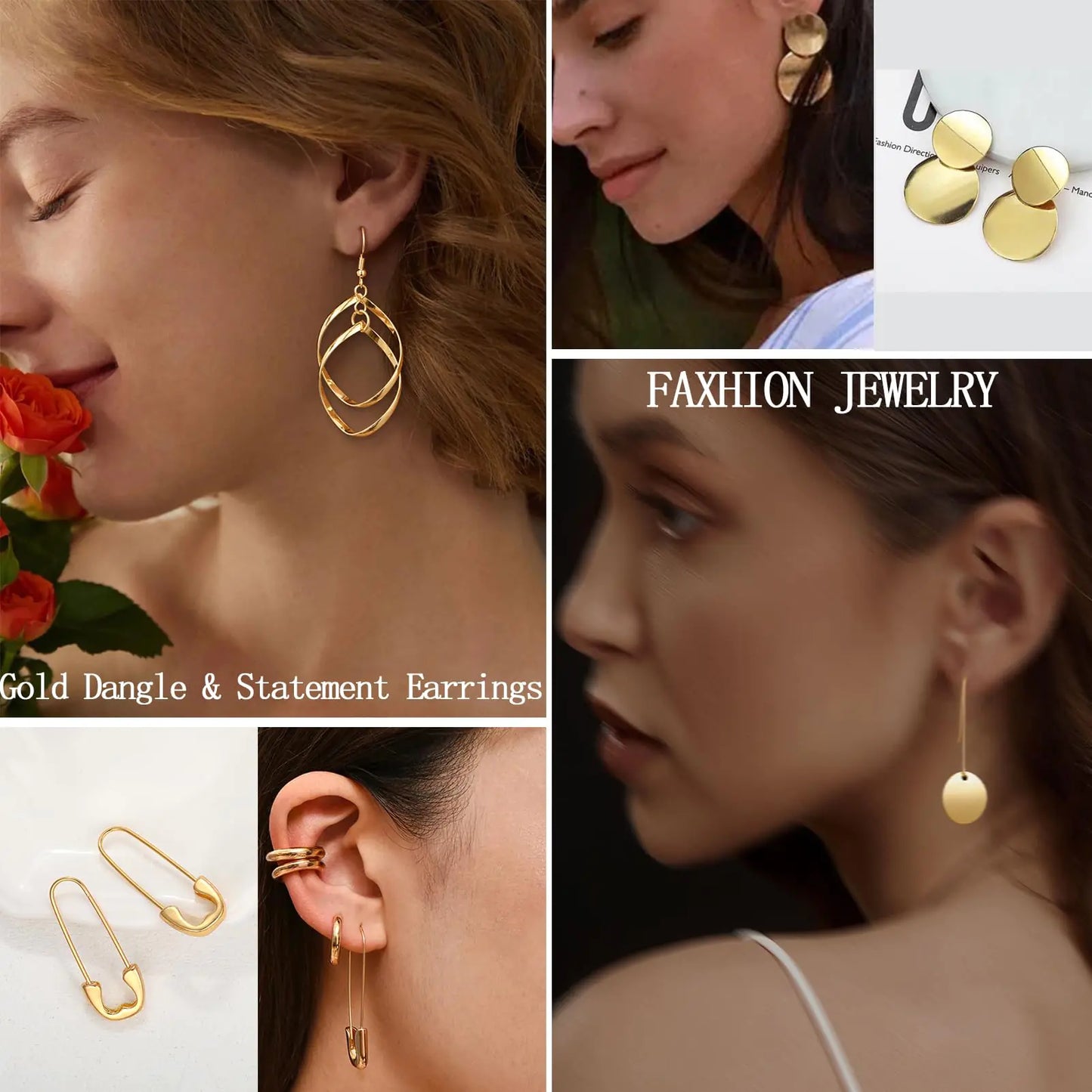 💎: 54 Pairs Gold Hoop Earrings Set - Ultimate Collection Chunky Pearl Twisted Statement Pack