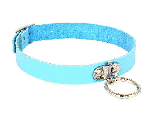 π€: PU Leather Gothic Choker with Chain - Edgy Fashion Statement