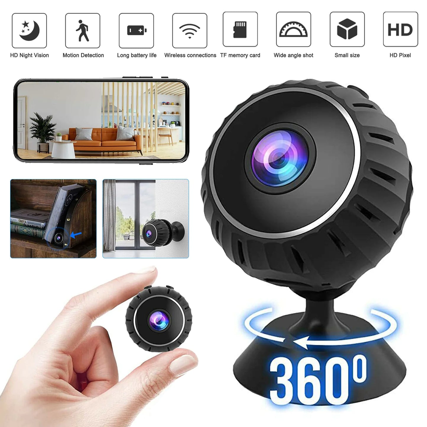 πΆ Mini Hidden Spy Nanny Camera - Wireless WiFi Home Security HD 1080P DVR
