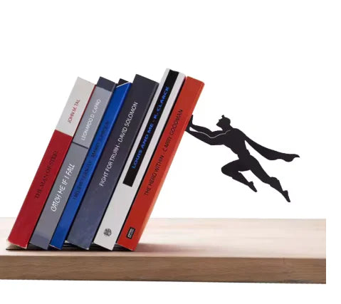 π: Premium Metal Bookstand & Bookend - Superhero Design Book Organizer
