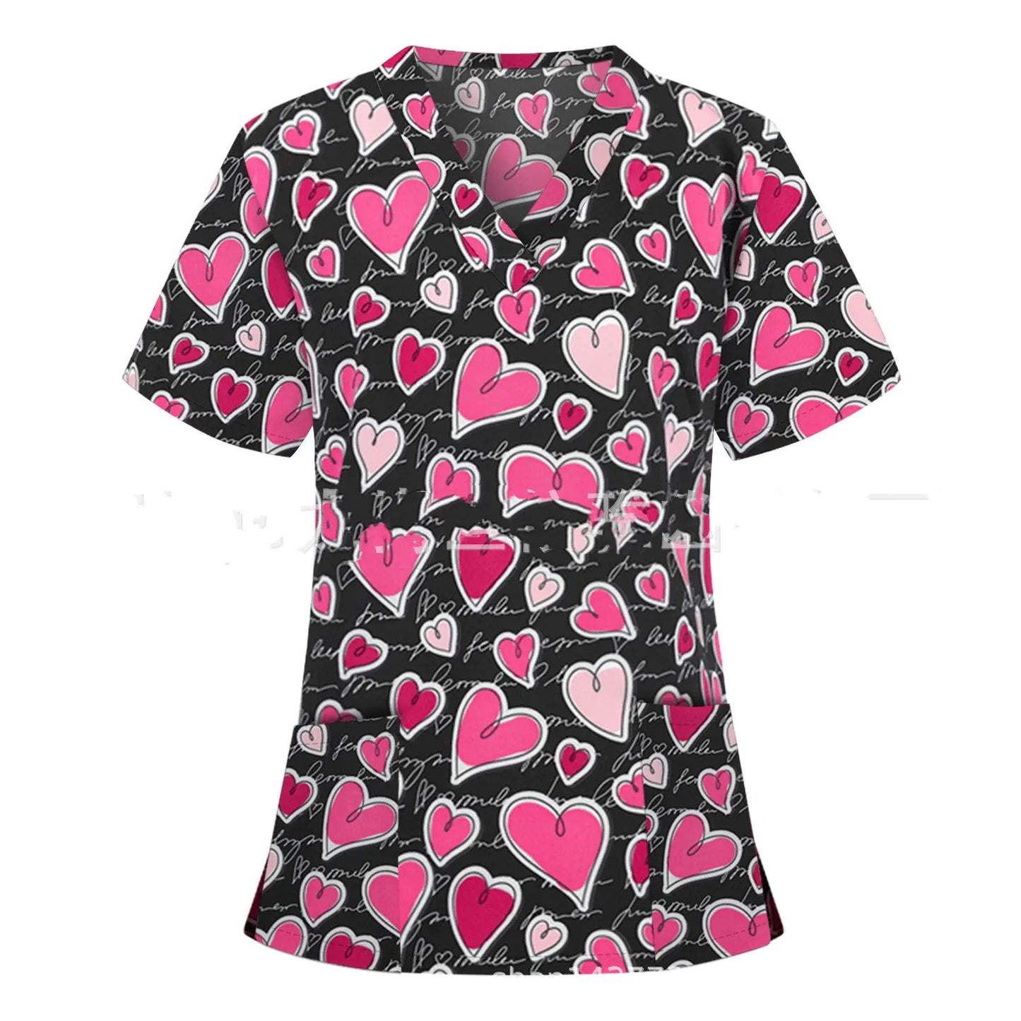 👩⚕️ Nurse Uniform V-Neck T-Shirt - Professional Medical Scrub Top with Pocket