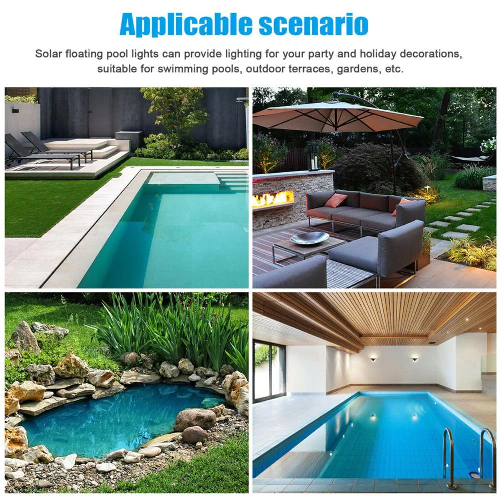 π Solar LED RGB Floating Pool Lights - Waterproof Garden Pond Lamps