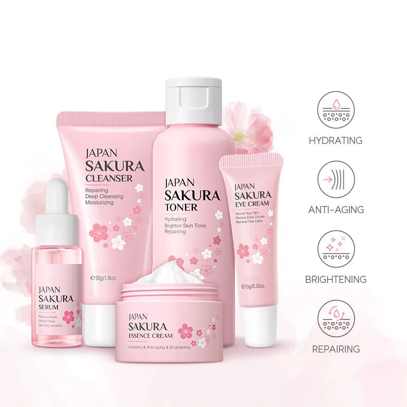 ๐ธ SAKURA Moisturizing Face Cream Skin Care Kit - Japanese Cherry Blossom Beauty
