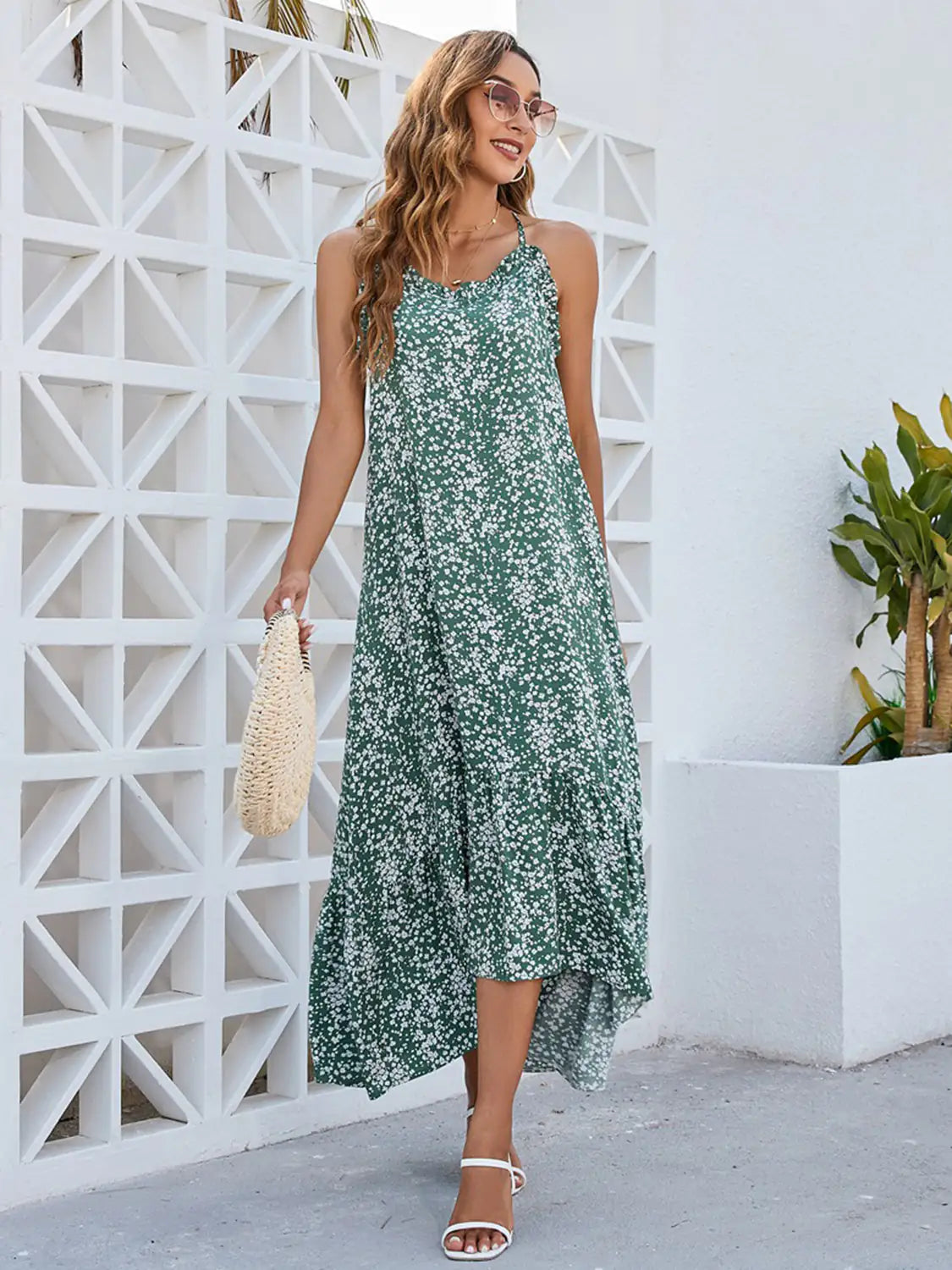 👗: Ditsy Dress - Elegant Floral Print Summer Maxi