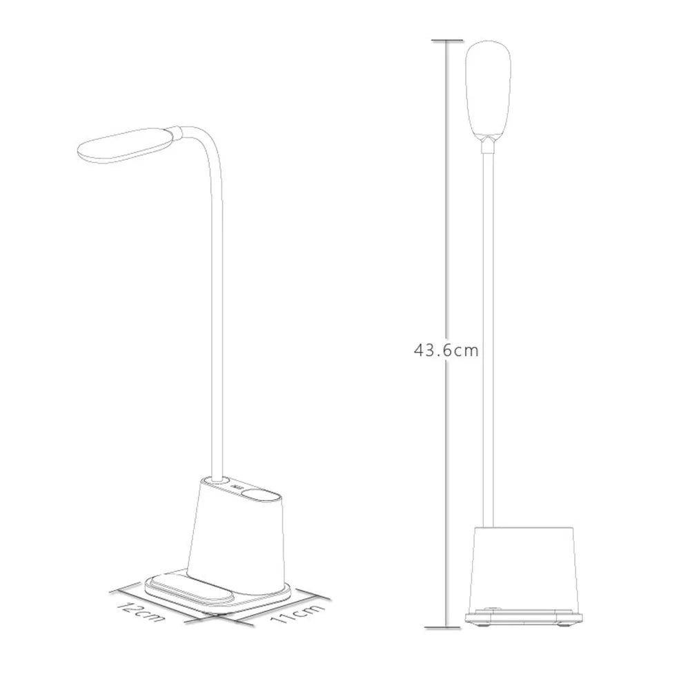 💡: USB Rechargeable LED Desk Lamp - Touch Dimming Phone Holder Fan Brush Pot
