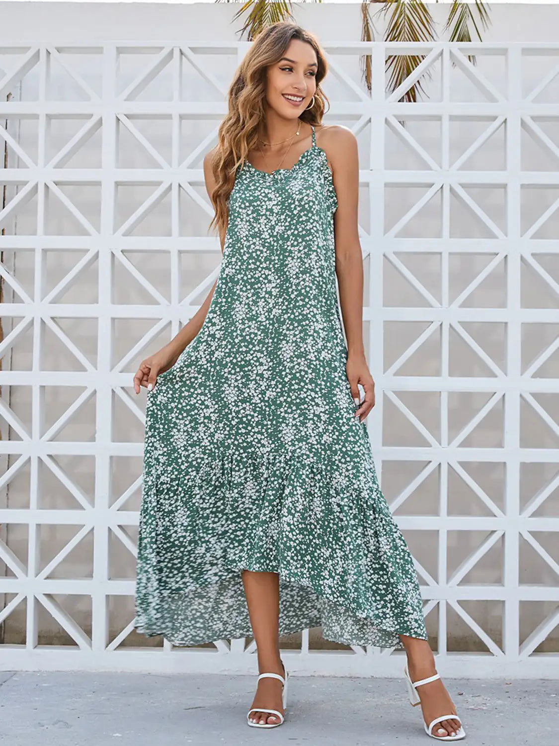 👗: Ditsy Dress - Elegant Floral Print Summer Maxi