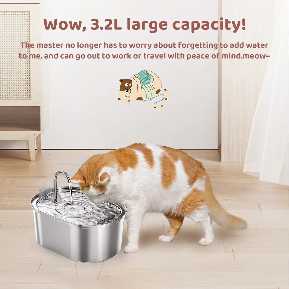 💧: Cat Water Dispenser Stainless Steel - Premium Hydration Station