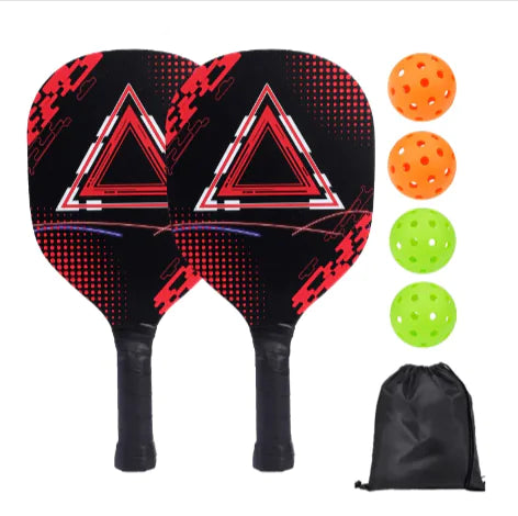 🏓: UV Print Pickleball Paddle Set - Complete Poplar Wood Kit with Balls & Storage