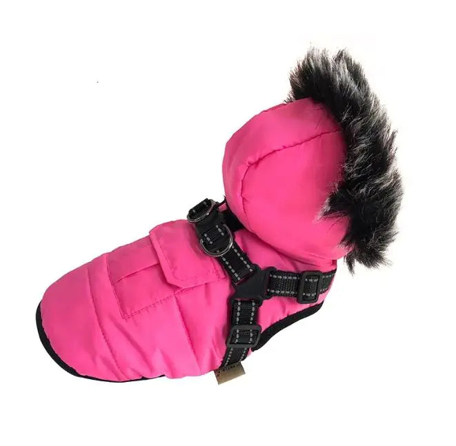 🧥: Thickened Winter Cotton Vest with Warm Fur Collar - Luxury Pet Outerwear