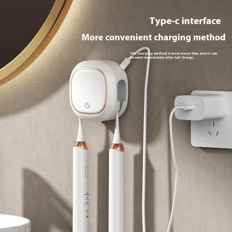 🦷 Wall-Mounted Electric Toothbrush Holder - Space-Saving Bathroom Organizer