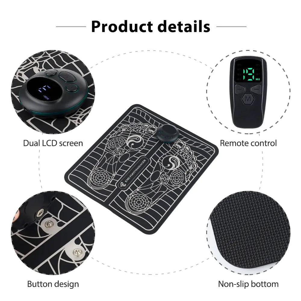 🦶: Electric Foot Massager Pad - Therapeutic Muscle Stimulation Device