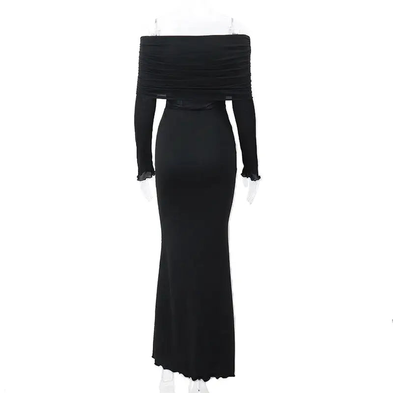 👗: Elegant Off Shoulder Dress - Sophisticated Strapless Evening Wear