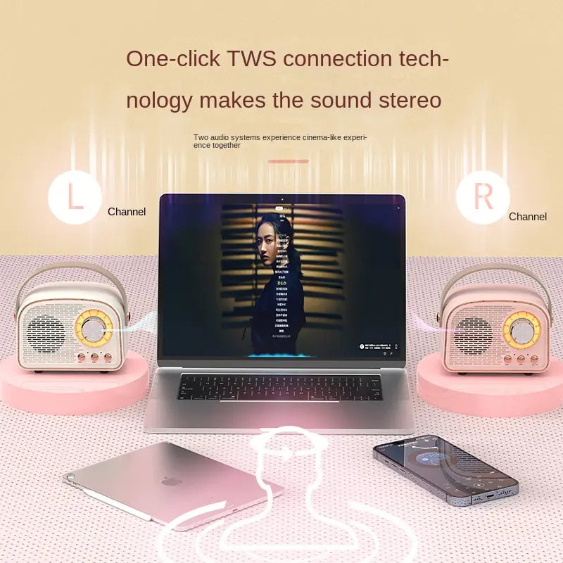 π» Retro Mini Bluetooth Speaker - Vintage Style with Modern Wireless Technology