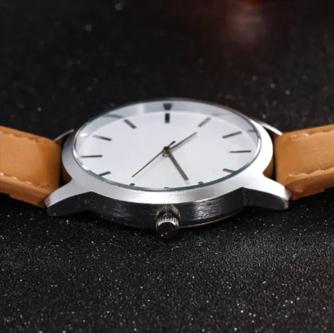 ⌚: Men's Large Dial Military Watch - Leather Strap Sports Timepiece