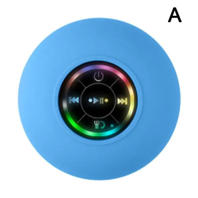 π Waterproof Wireless Bluetooth Speaker - Portable with LED Lights & Suction Cup Design