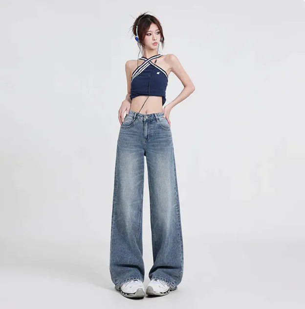 👖: Wide Leg Jeans Women's High Waist Baggy Straight Trousers - Relaxed Vintage Style