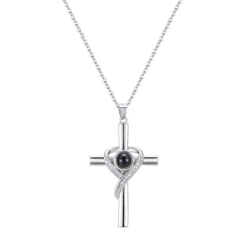 ✝️: Cross with Heart Shaped Pendant