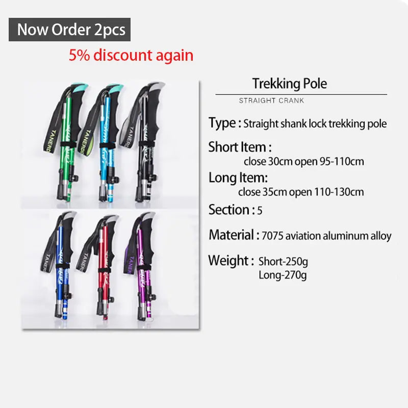 🥾: Outdoor Folding Trekking Pole - Portable Camping Walking Hiking Stick