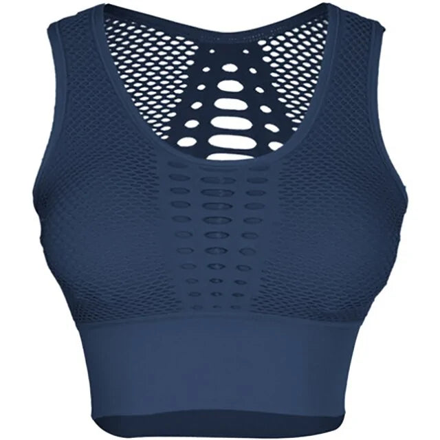 🏃♀️: Fitness Shockproof Mesh Sports Bra - High Support Athletic Wear