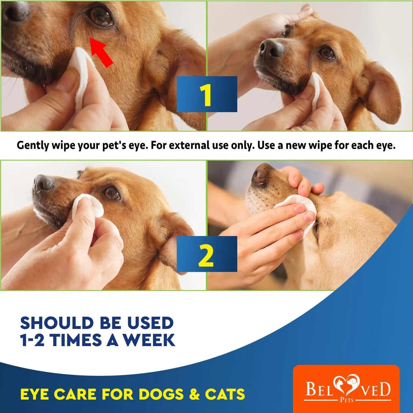 🧻: Cat Dog Eye Wash Wipes - 120 Tear Stain Remover Cleaning Pads