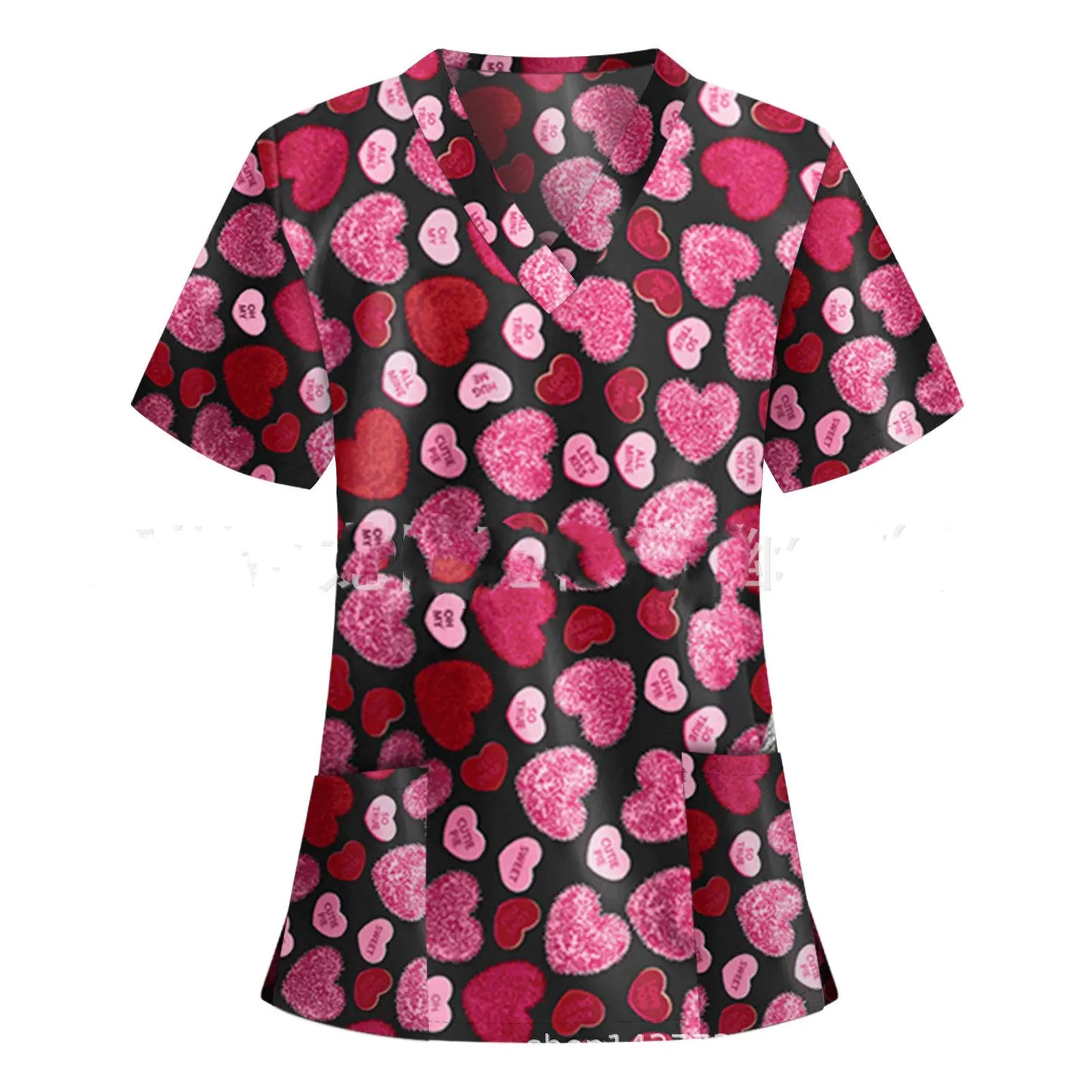 👩⚕️ Nurse Uniform V-Neck T-Shirt - Professional Medical Scrub Top with Pocket