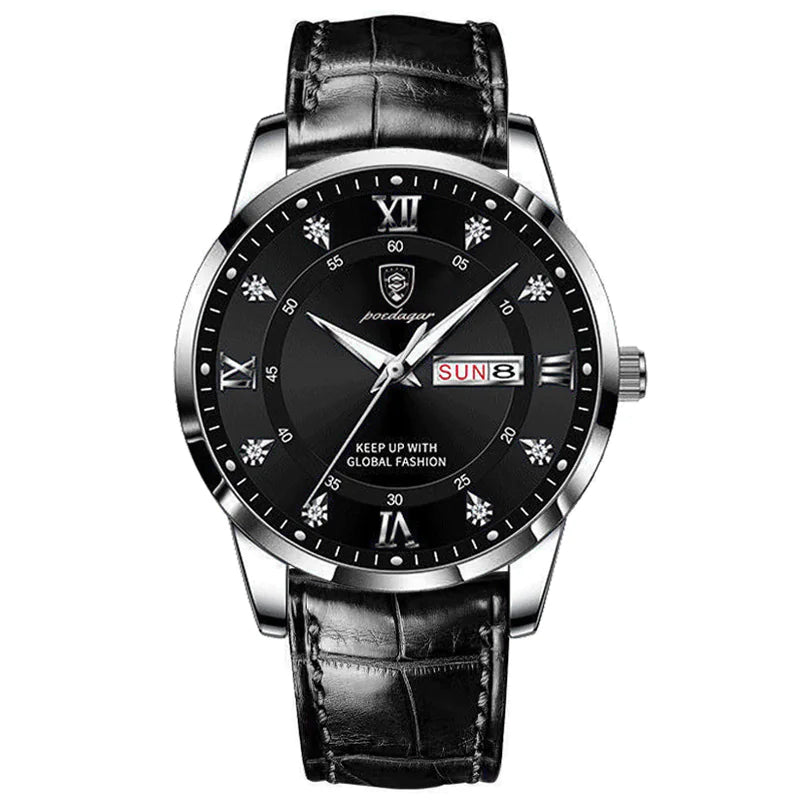 ⌚: Men's Luxury Leather Sports Watch - Premium Waterproof Timepiece