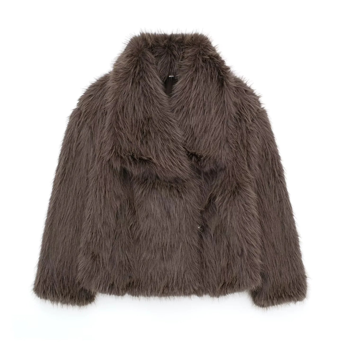 🦊: Women's Faux Fox Fur Coat - Luxurious Winter Glamour