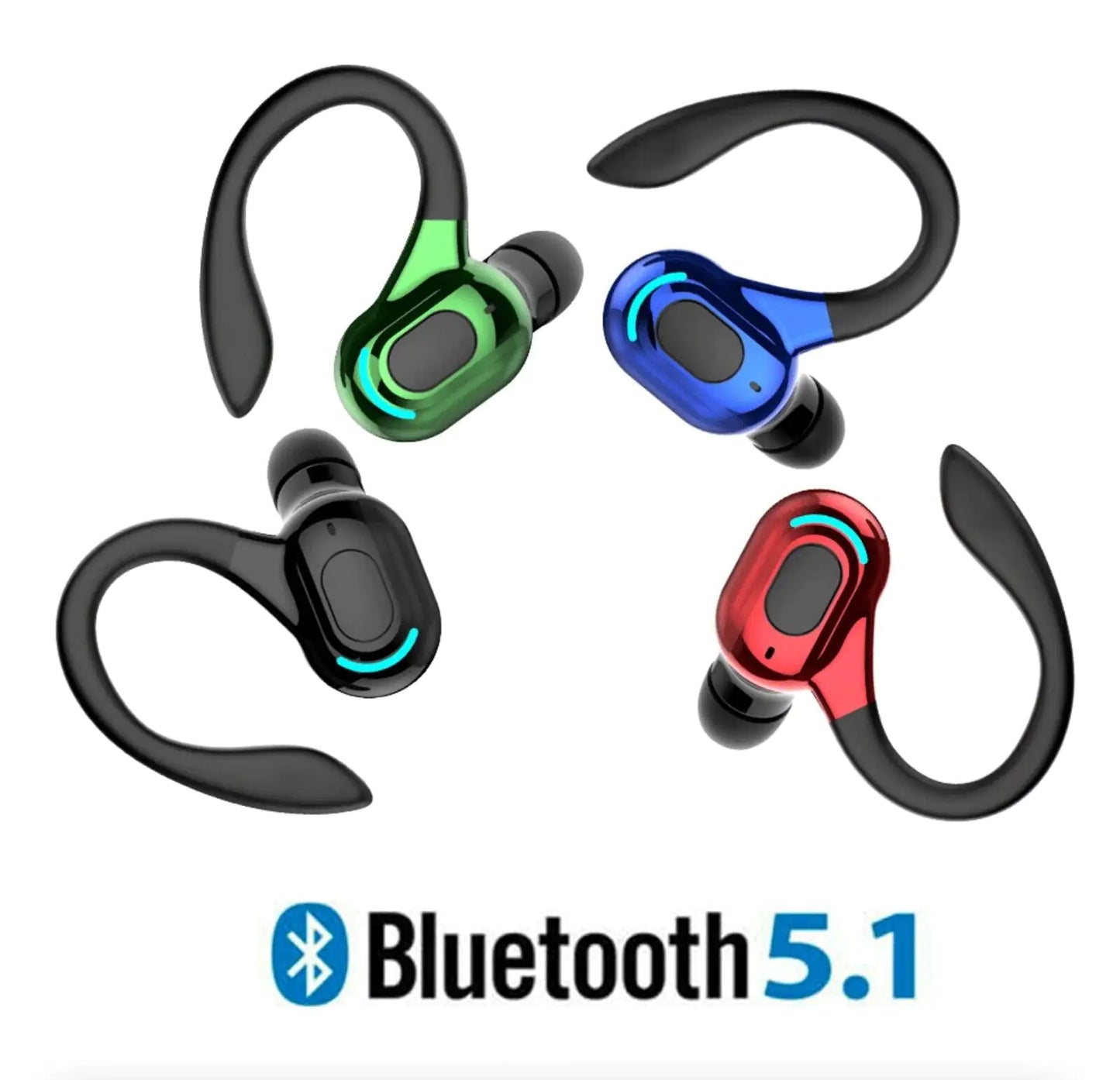 🎧: Bluetooth 5.1 Wireless Earbuds - Ear Hook Stereo Headphones