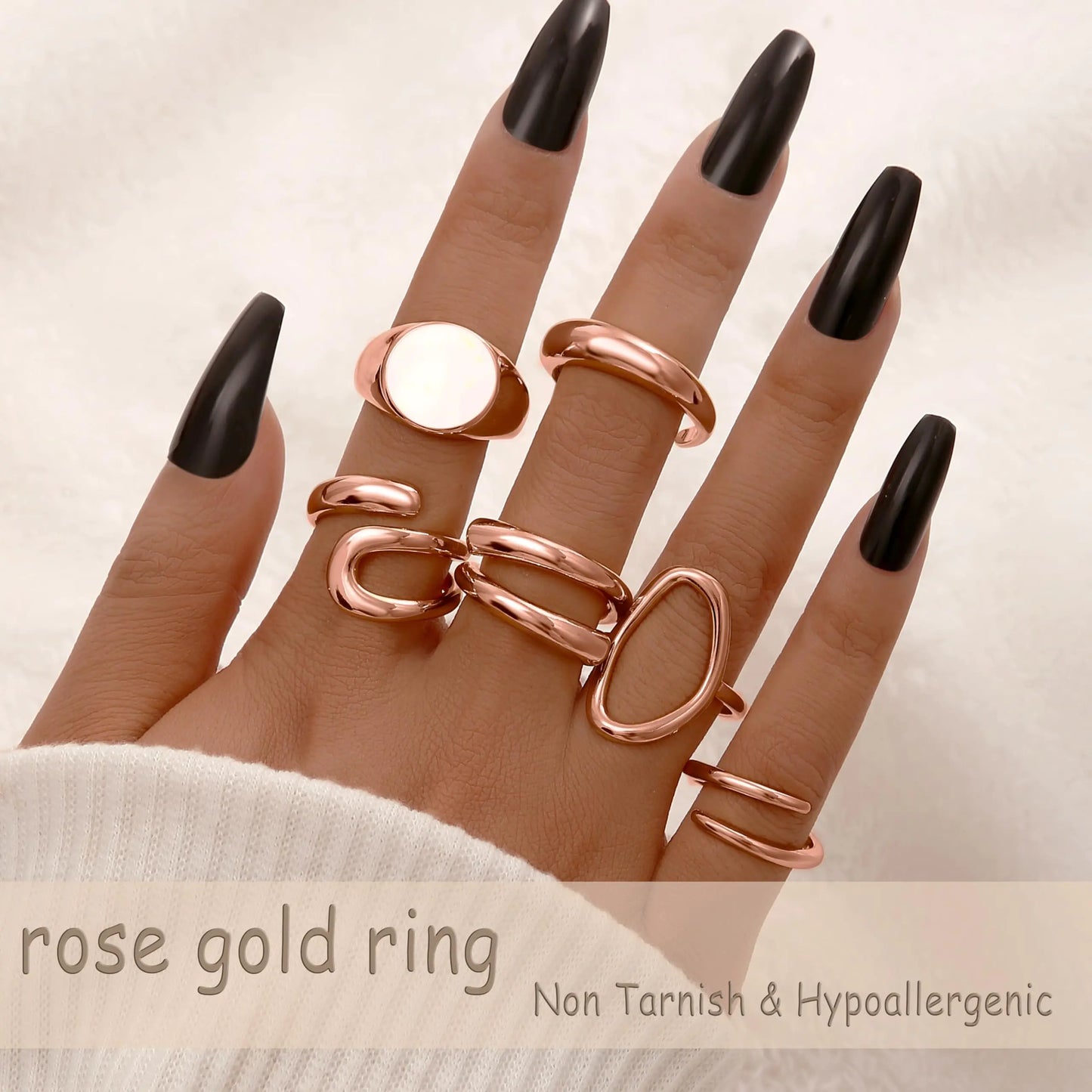 💎: FAXHION 12pc Gold Stackable Rings Set - 18K Plated Adjustable Knuckle Rings