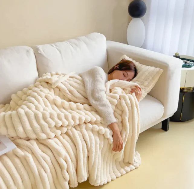 🐰: Soft Wind Rabbit Fur Blanket - Luxurious Double-Sided Plush Comfort