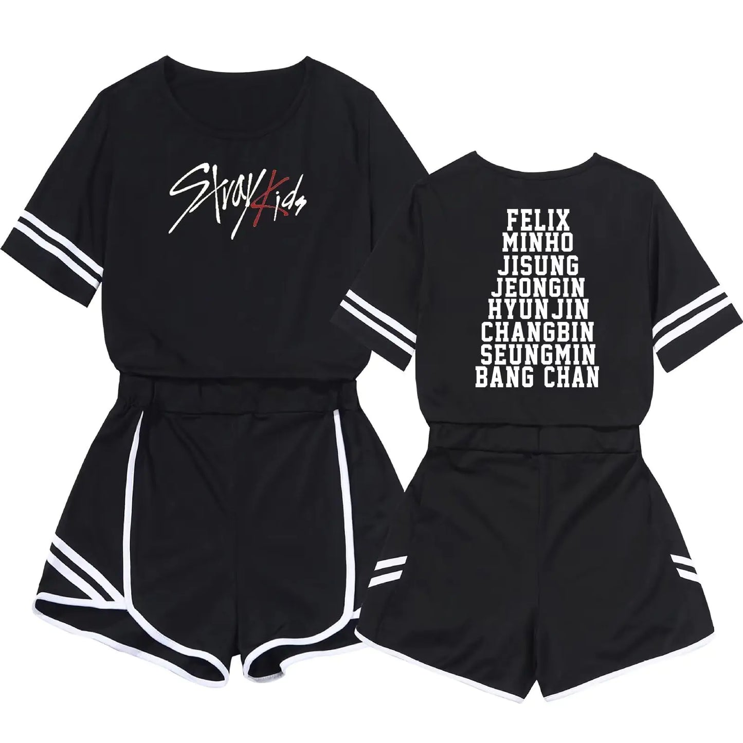 👕: Stray Kids T-Shirt + Hot Pants Set - Jisung Felix Minho Changbin Merch