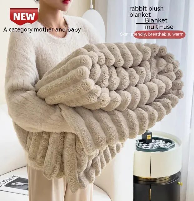 🐰: Soft Wind Rabbit Fur Blanket - Luxurious Double-Sided Plush Comfort
