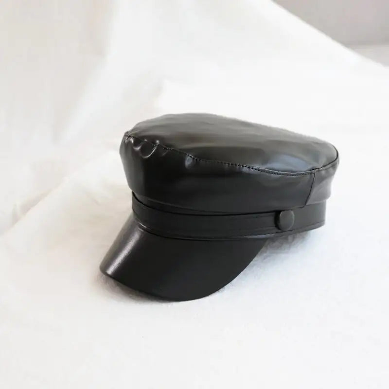 🎩: Retro Casual Leather British Octagonal Hat - Vintage Flat-Top Cap